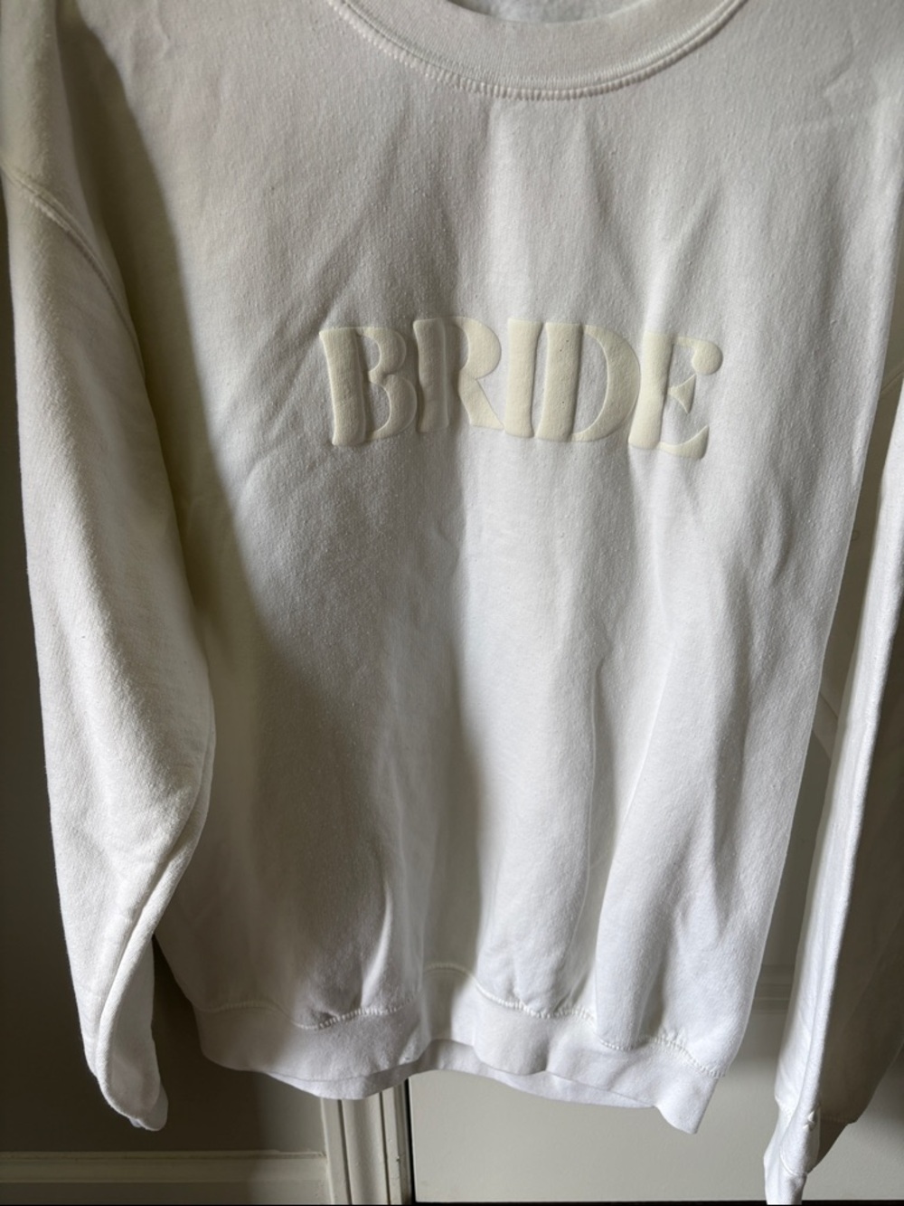 Bride Embroidered Sweatshirt - Ivory White